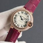 Cartier 18K Gold 28/33/36MM Automatic Movement Red/Black Bracelet Women's Watch affordable luxury watch replicas USA